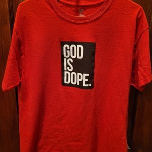EUC God Is Dope Red T-Shirt